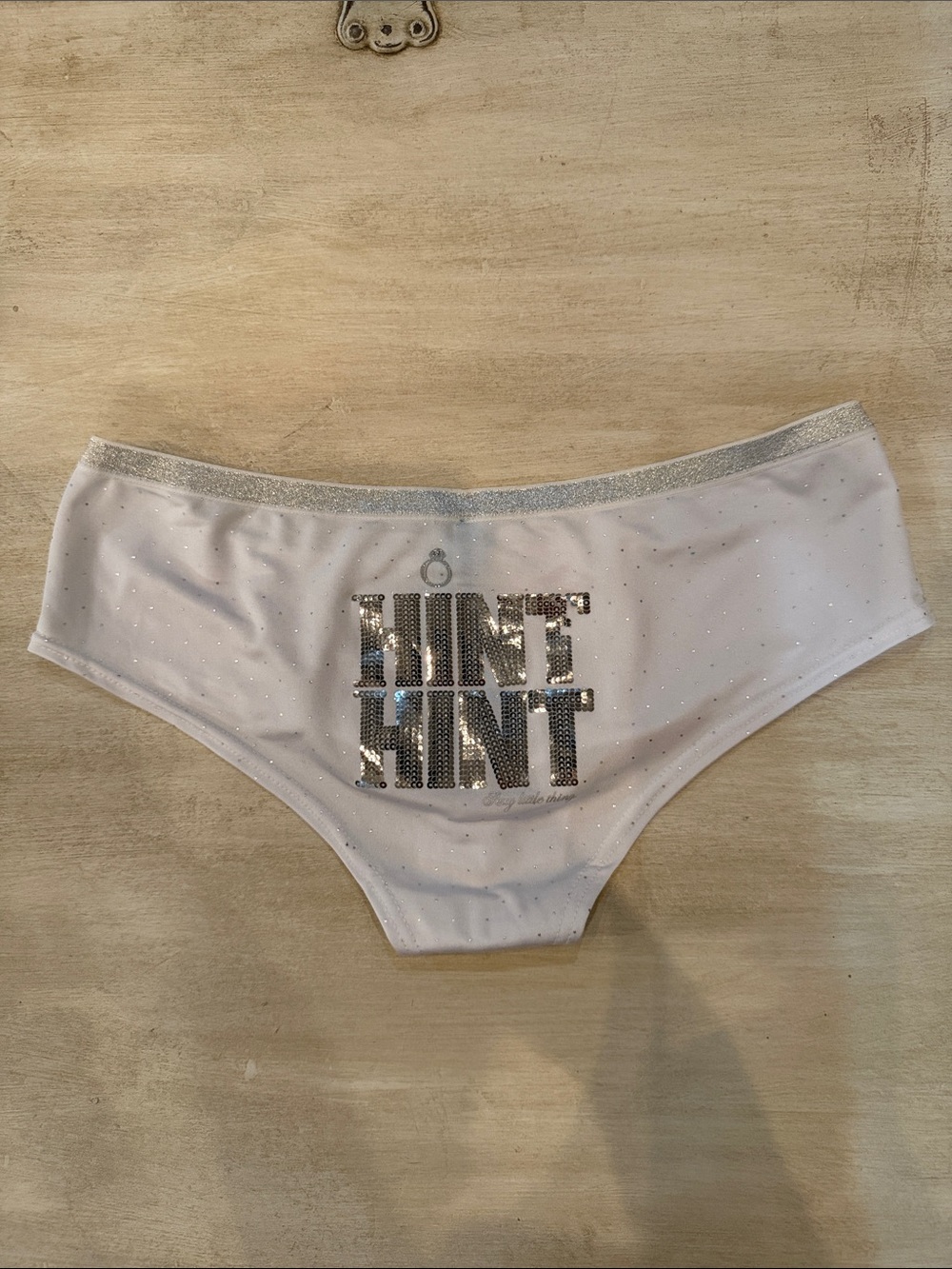 Victoria's Secret White Sequin 'HINT HINT' Bikini Briefs